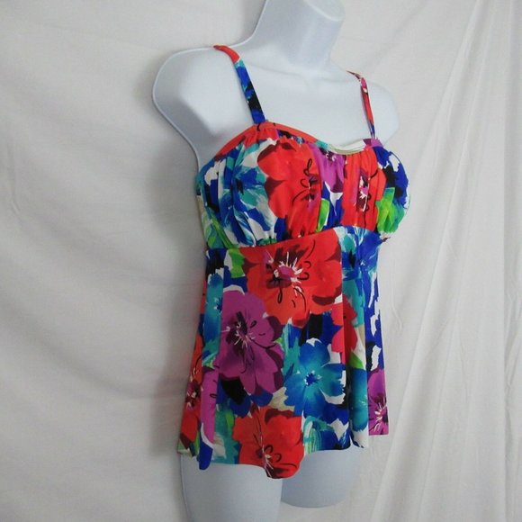 Swim Solutions Womens Bust Support Floral Print Sw - Picture 1 of 3